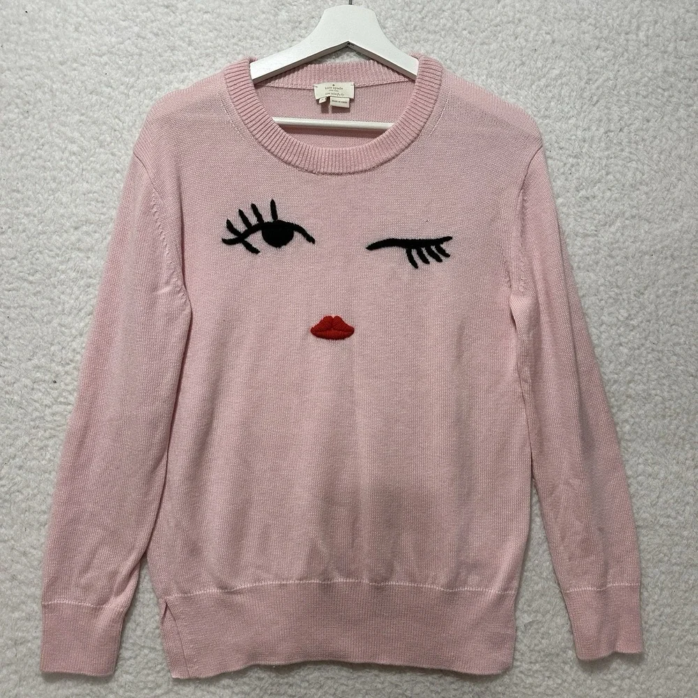 KATE SPADE New York WINKING EYE Sweater TUTU PINK Size Small